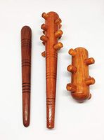 Pack 3 Finger, Finger-Foot, Foot Stick Wooden Massage Tool for Hand Back Neck Shoulder Body Reflexology Muscle Trigger Point Self Relief Manual Thailand