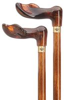 Unisex Amber/Walnut Palm Grip Cane