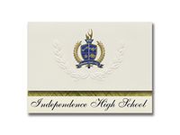 Signature Announcements Independence High School (Coal City, WV) Graduation Announcements, Presidential style, Elite package of 25 with Gold & Blue Metallic Foil seal