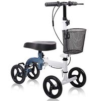 Give Me Knee Scooter - Ultra Compact & Portable Knee Walker Crutches Alternative with Basket in Metallic Blue