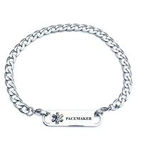 Pre-Engraved Curb Link"Pacemaker" Medical ID Bracelets for Women.