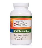 Melatonin 3 mg (180 Veggie Capsules) - Vegan, Gluten Free, Non-GMO