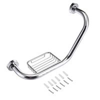 Stainless Steel Bathroom Grab Bar Soap Holder Bathtub Arm Safety Handle Bath Shower Tub Anti Slip Handrail Grip for Elderly