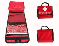 PAXLamb Folding First Aid Bag Empty First Aid Tote Medical Storage Bag Red Foldable Bag for Emergency First Aid Kits First Aid Kit Empty (Red Foldable with Fold Size 8.3x6.3x2.4Inch)