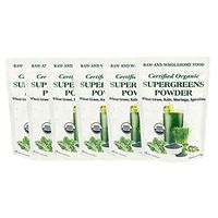 Supergreens Superfood Powder (Wheat Grass, Kale, Moringa, Spirulina), 204 Servings, Organic (2.25 LB)