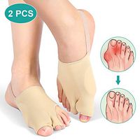 Bunion Corrector Sleeves, Orthopedic Hallux Valgus Protector with Gel Cushion and Toe Separators Spacers Relief Big Toe Joint, Hammer Toe, Overlapping Toe for Men and Women Day and Night Use (Skin-M)