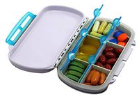 6 Compartments Pill Organizer Box, Medicine Organizer, Vitamin Organizer (Blue)