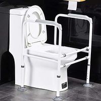 Stand Alone Toilet Safety Rail with Grab Bar, Adjustable WC Bathroom Safety Frame Handrails, for Elderly Handicap Disabled (Color : B)