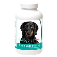 Healthy Breeds Dog Probiotic & Digestive Support Tablets for Dachshund, Black - Over 200 Breeds - for Gas Diarrhea & Constipation - 60 Chewable Tablets