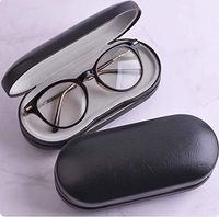 Contact Lens Case - 2 in 1 Double Sided Portable Glasses Case - Mirror - Tweezers and Applicator Included - Travel Kit-Black (Two Set)
