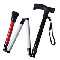 VISIONU Adjustable Folding Support Cane for The Blind 33 inch - 37 inch (Folds Down 4 Sections)