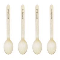 Dress My Cupcake Natural Wood Candy 500-Pack Buffet Spoons DIY Kit, I Heart Dessert, Grey