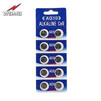 WAMA AG10 Alkaline Button Cell Battery 1.5V (10 Batteries) - LR1130, 389