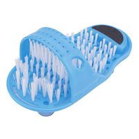 Giveme5 Bathroom Foot Cleaner, Shower Feet Brush Foot Cleaning Slipper Scrubber Massager Bristles Foot Soles Massage Tool with Non Slip Suction Cups Stick on Floor