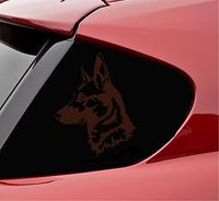 Slap-Art German Shepherd Head Vinyl Decal Sticker (Chocolate Brown)