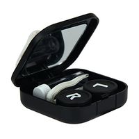 TONSEE Portable Bottle Bow Tie Decoration Contact Lens Case Box Container (Black)