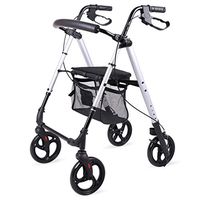 HMHD Folding Rollator Walker-Hand Brake Wide Seat(Chair) 4 Solid Wheels-Height Adjustable Medical Rolling Mobility Rollator for Adult/Senior/Elderly/Disabled-Drive Transport Walker,Walking Aid