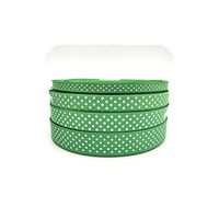5Yards Grosgrain Ribbon Printing Polka Dot Hair Bow Party Christmas Wedding Decoration DIY Gift Wrapping,Green,20mm