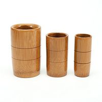 Traditional Cupping Therapy Set Made of 3 Pieces Bamboo High Temperature Carbonization. Size: Small, Medium, Large