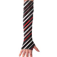 QG ZZX Red and Black Stripes Unisex Compression Arm Sleeves UV Protection Performance Arm Sleeve - for Outdoor Sports Baseball,Basketball,Football (1 Pair)