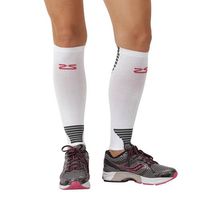 Zensah Ultra Compression Leg Sleeves for Running, Shin Splint Relief, White,Large