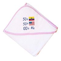 50% Ecuador + 50% American = 100% Me Boys-Girls Cotton Baby Hooded Towel - Pink, One Size