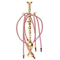 Decorative Brass Hookah, Large 4 Hose, 24"