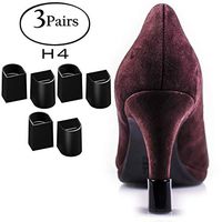 Heel Hunks Black H4 12.5mm 3-Pairs Heel Protectors Replacement Tip Caps for High Heel Shoes and Stiletto - Anti-Slip and for Grass - (Pack of 3)