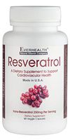 Everhealth Natural Vitamin Co. Resveratrol 250mg 60 Veggie Capsules