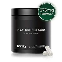 Ultra High Purity Hyaluronic Acid Capsules - 275mg Formula - Non-GMO Fermentation - High Strength with Vitamin C - 180 Capsules