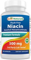 Best Naturals Flush-Free Niacin Inositol Hexanicotinate 500 mg 180 Capsules