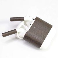 Protective Airpods Case Skin [Front LED Visible] (Airpods Skin + Case Skin)- Thin Printed Wood Grain Scratch Proof Case Decal Protect Sticker Wrap for Apple AirPods 2