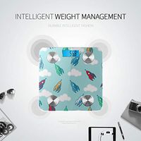 Bluetooth Smart Weight Scale Cartoon Research Cute Beautiful Rocket Scales Body Fat Composition Monitor Analyzer with Smartphone App for Body Management-396 Lbs
