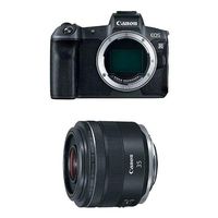 Canon EOS R Mirrorless Digital Camera (Body Only) and 35-35mm f/1.8-22 Fixed Prime SLR Camera Lens, Black