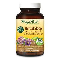 MegaFood, Herbal Sleep, Doctor Recommended and Made with Organic Ashwagandha, Hops and Passion Flower, Vegetarian, Gluten Free, 30 Capsules