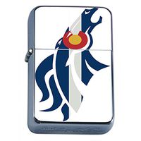 Perfection In Style Silver Flip Top Oil Lighter Colorado Flag Design 003