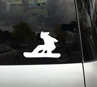 Snowboard Trick #6 - Mountain Downhill Competitive Jump - 5" White Vinyl Decal Sticker Car Macbook Laptop