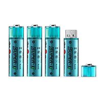 SKONGINTL 14500 USB Rechargeable AA Lithium Batteries 1.5V/1000mAH Batteries ECO-Friendly and Recyclable 4Pcs