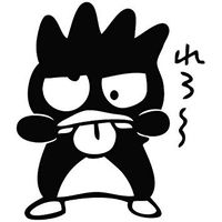 Badtz Maru Funny Face - Vinyl - 5" tall (Color BLACK) decal laptop tablet skateboard car windows stickers