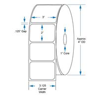 800530-205 Compatible KENCO Brand 3 inch x 2 inch with perf Direct Thermal Labels to fit Eltron or Zebra Printers. 1 in. Core, 735 Labels Per Roll, 12 Rolls Per Case