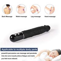 STZDQ The Most exciting Cylindrical Massager，Vibrating Wand，Silicone Wand，Powerful Vibrator，Wireless USB Charging ，Suitable for The Back (Color : Black)
