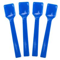 [3,000 Count] Blue Plastic Gelato Tasting Spoons 4 Inch Mini Disposable Shovel Spoons for Sampling Yummy Desserts, Foods & Ice Cream - Frozen Dessert Supplies