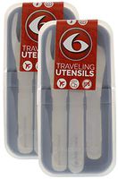 6 Pack Fitness Stainless Steel Traveling Utensils, BPA Free, Stainless Steel 3 Piece (2 - Pack)