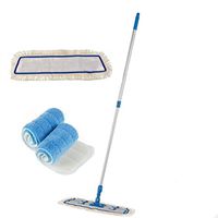 KLHB-YF Microfiber Wet Mop Reusable Floor Mop, Adjustable Aluminum Handle, 3 Free Reusable Wet | Dry Mop Pads, Commercial/Household Mop Cleaning Dust, Hardwood, Tile