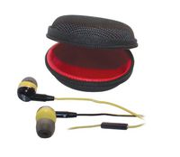 Avid Fitness AE-Sport Earbud with Inline Microphone and Travel Case, Black/Yellow