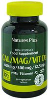 NaturesPlus Cal/Mag/VIT D3 with Vitamin K2 - Bone Health Supplement with Calcium, Magnesium, Vitamin D3 and K2 - Gluten-Free - 90 Tablets - 22.5 Servings