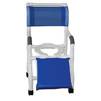 MJM International 118-3TW-A Standard Shower Chair with Elevated Leg Rest, Royal Blue/Forest Green/Mauve