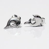 Magnetic Therapy Earrings Silver Dolphin