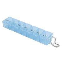 Weekly Pill Organizer, 7 Day Pill Box, Portable Travel Vitamin Pill Case Storage, Pill Container (Blue)