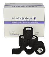 Lightning X Cohesive Self-Adherent Bandage Wrap, 24 Pack, 2" x 5yds, Stealth Black
